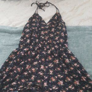 Floral backless romper
